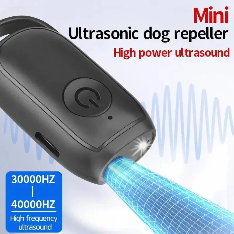 Ultrasonic Portable Anti Bark Deterrent Device USB Rechargeable Long Distance Dog Barking Control Trainer with LED Light Outdoor Peaceful Pleasures Health and Wellness
