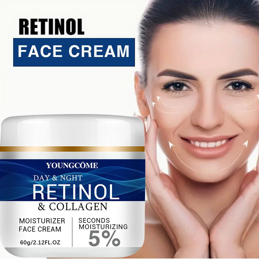 Collagen Retinol HyaluronicAcid Facial Cream Anti Aging Firming Lifting Fade Fine Lines Whitening Moisturizing Brightening Skin Peaceful Pleasures Health and Wellness
