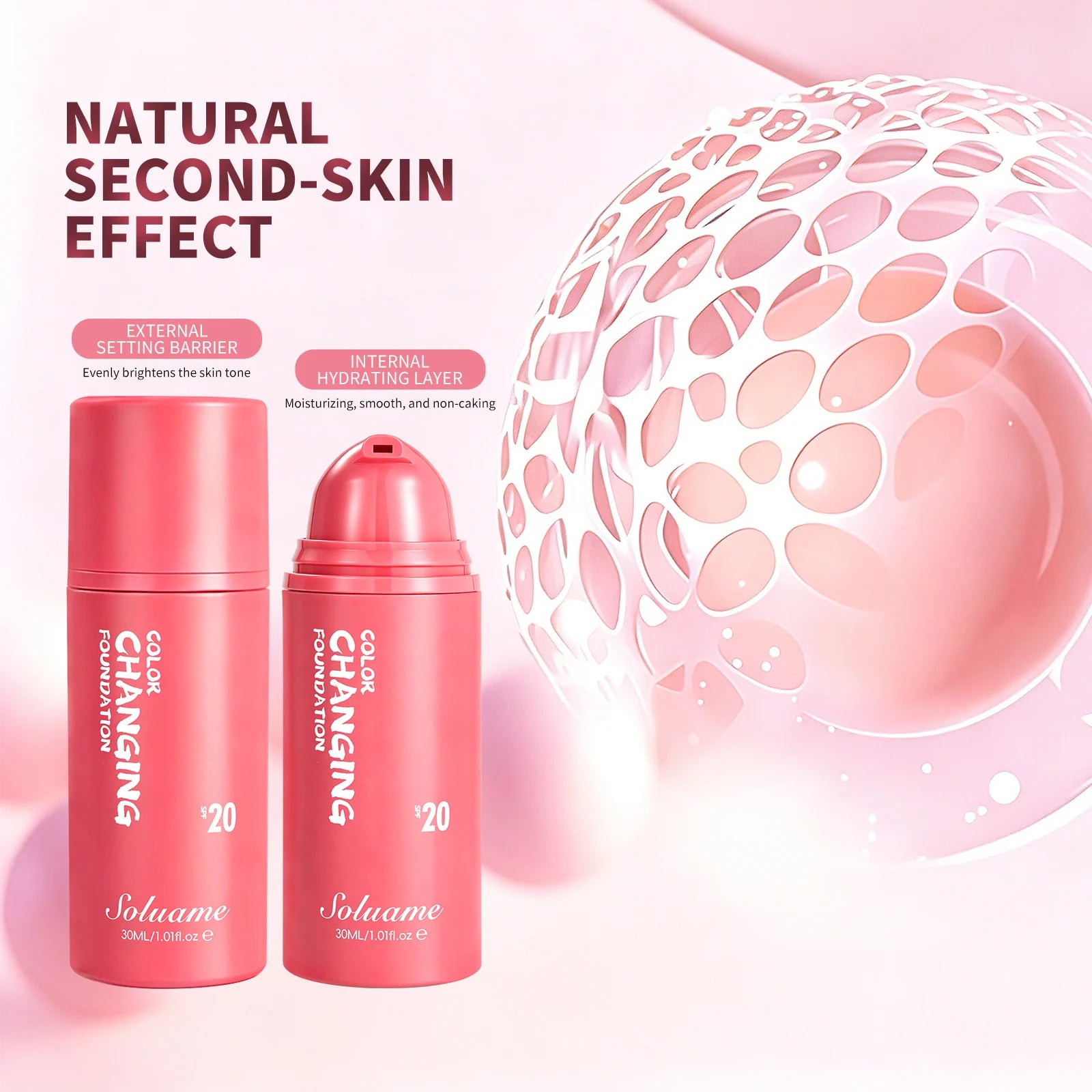 Color Changing Foundation SPF 20 Sunscreen Peaceful Pleasures Health and Wellness