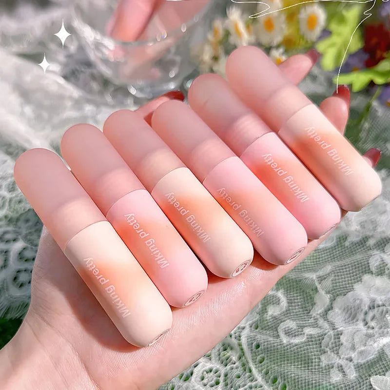 ZYXUAQIR Peach Pink Matte Liquid Lipstick | Velvet Lip Gloss