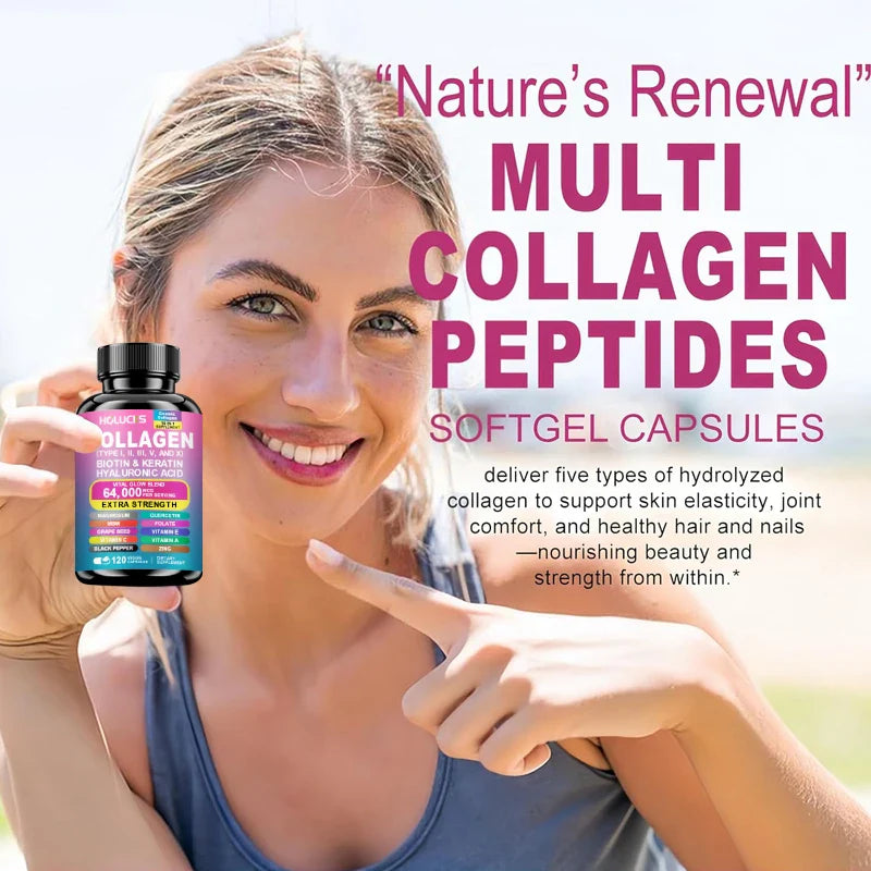 HOLUCKS Collagen Complex with Biotin & Hyaluronic Acid | 60-120ct