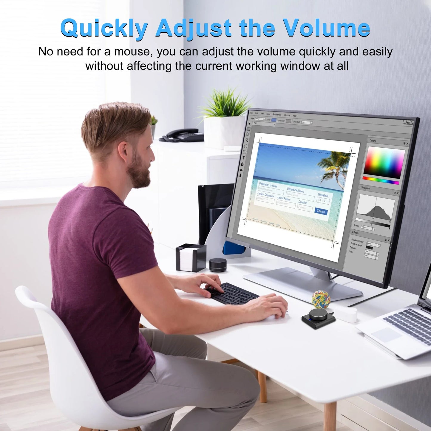 USB Volume Control Knob 2 Modes Multimedia Controller PC Computer Speaker Audio Volume Controller for Windows/Android/Mac IOS Peaceful Pleasures Health and Wellness