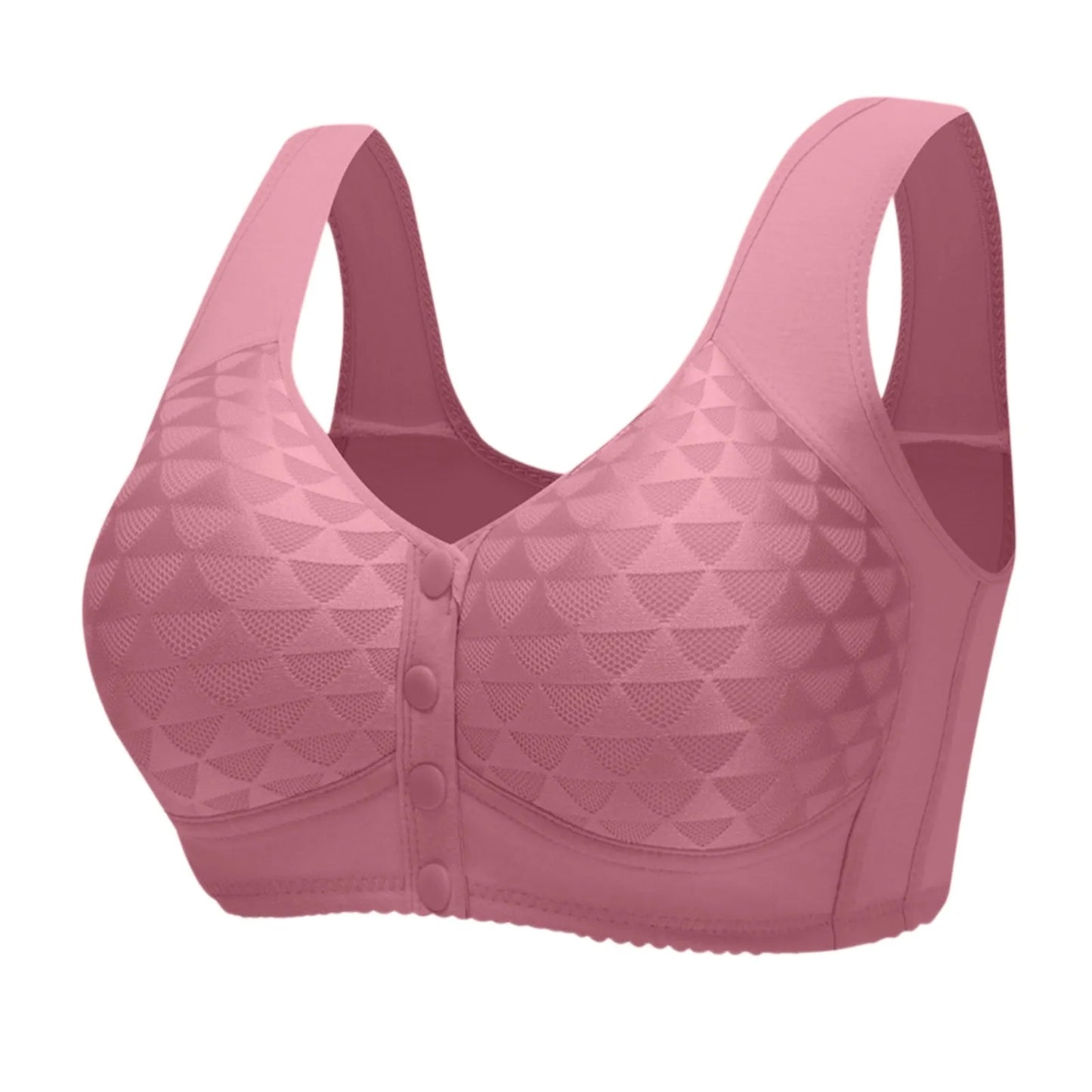 Plus Size Sports Bra Comfortable Wireless Bra with Thin Cotton Cup Breathable Supportive and Shaping Floral Print Lightly Padded Peaceful Pleasures Health and Wellness Pink 36