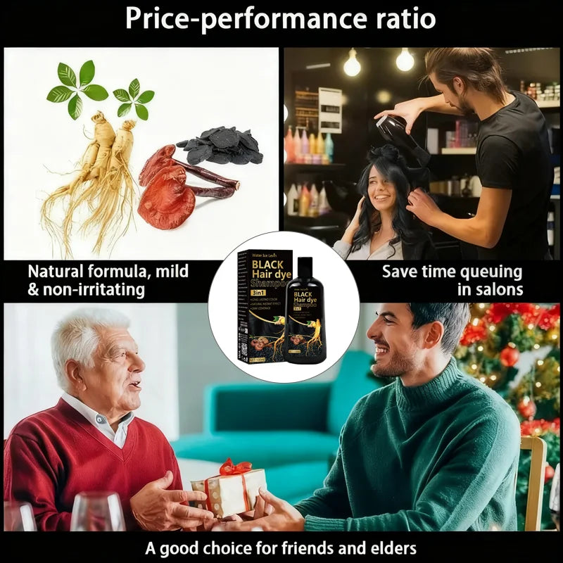 Water Ice Levin Black Hair Dye Shampoo – Natural, Gentle & Long-Lasting 100ml Peaceful Pleasures Health and Wellness
