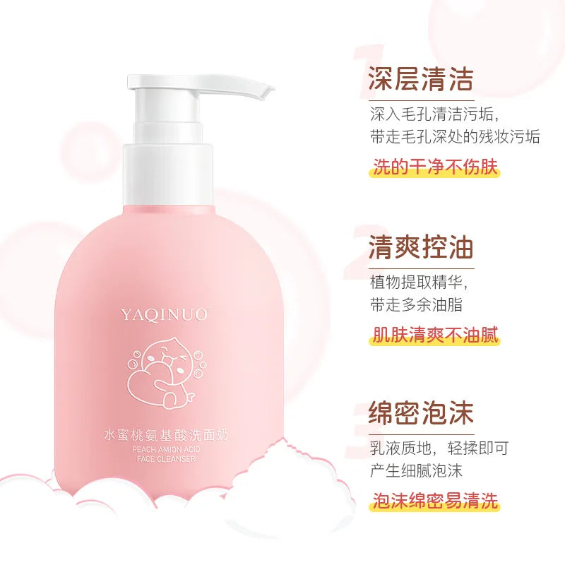 Peach Amino Acid Facial Cleanser 220ml – Hydrating & Gentle