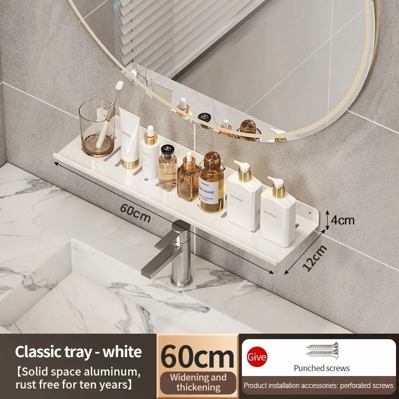 Aluminum Bathroom Wall Shelf & Washbasin Storage Rack | YUNJIEYA