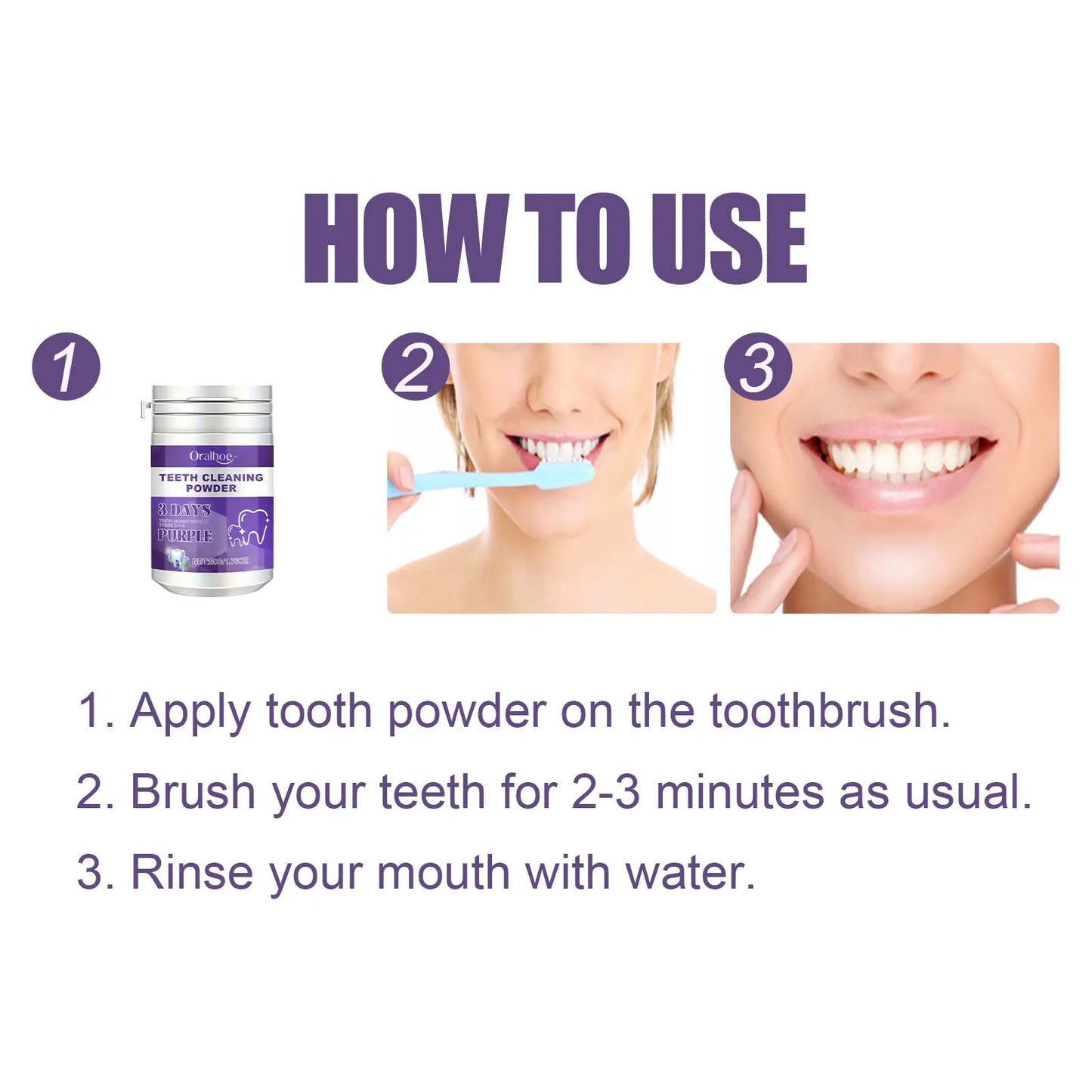 Purple Tooth Cleaning Powder – Whiten, Freshen & Clean