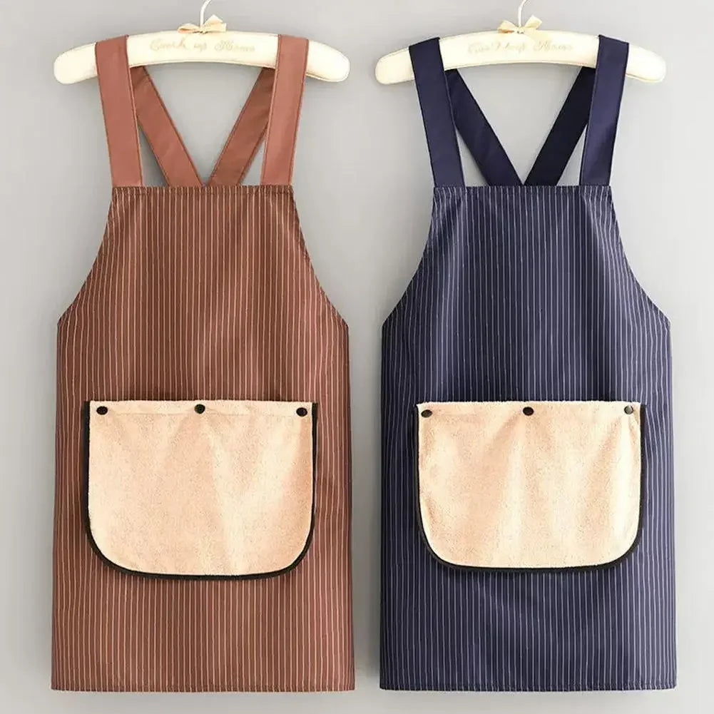 2026 Newest Waterproof Kitchen Apron With Detachable Towel Anti-fouling Sleeveless Cross Back Cooking Baking Restaurant Uniform Peaceful Pleasures Health and Wellness