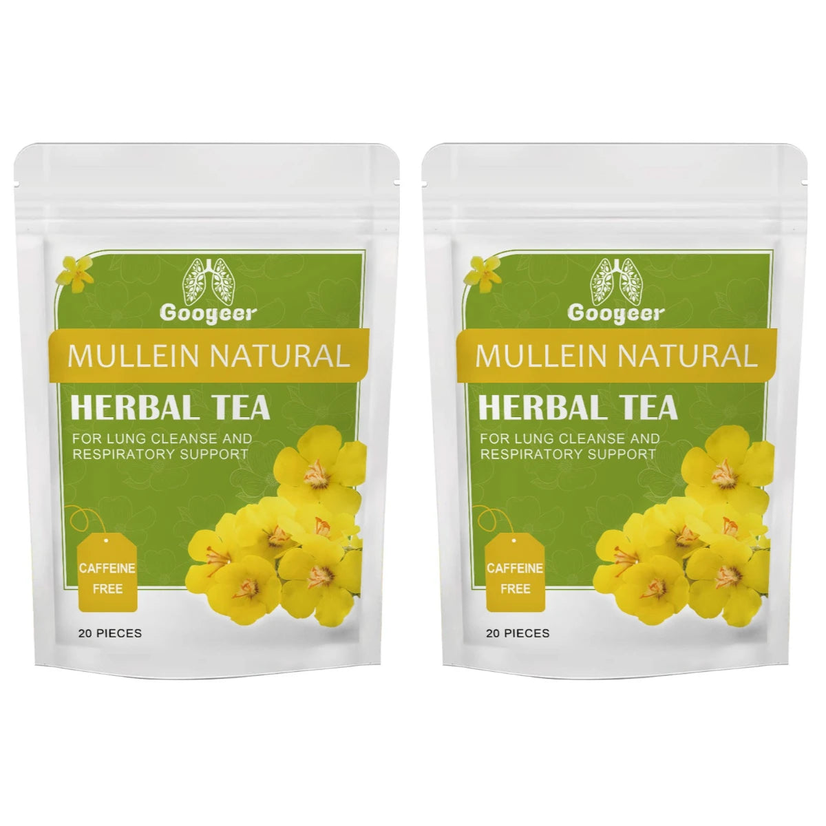 Mullein Herbal Tea – Caffeine-Free Citrus Floral Blend, 20 Bags