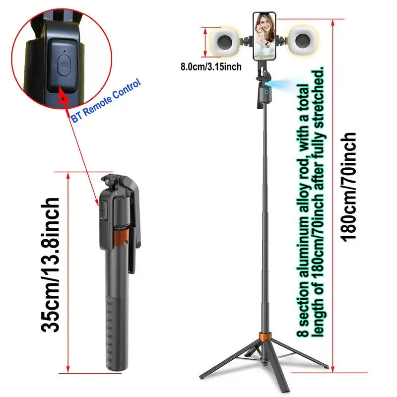 360° AI Face Tracking Selfie Stick Tripod with Fill Lights Peaceful Pleasures Health and Wellness