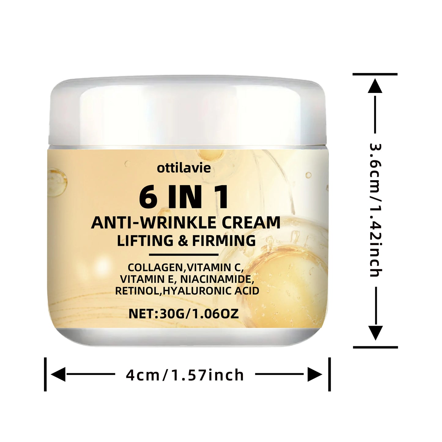 Ottilavie 6-in-1 Instant Firming Cream - Moisturizes, Firms & Smooths Skin. Non-Greasy, For All Skin Types & Genders Peaceful Pleasures Health and Wellness 30g