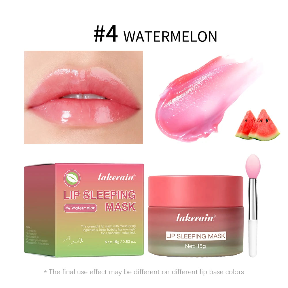 Blueberry Lip Sleeping Mask Overnight Dual Color Hydration For Dry Cracked Skin Reduces Fine Lines Moisturizing Nourish Lip Care Peaceful Pleasures Health and Wellness 4Watermelon