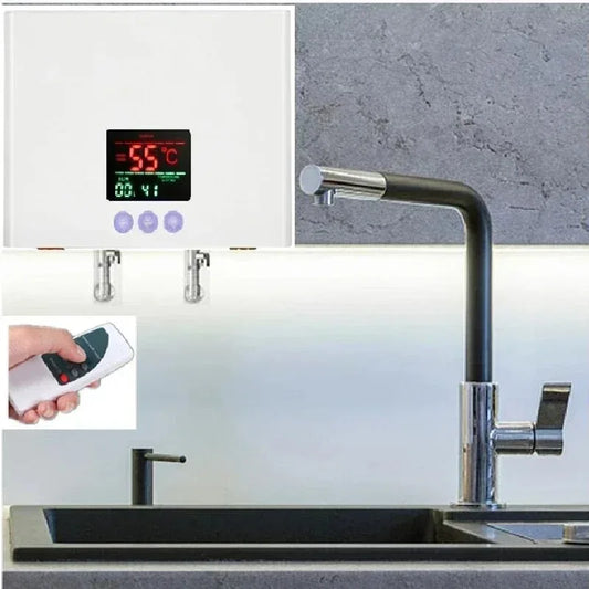 Instant Tankless Electric Water Heater 3000W 220V Wall Mounted Fast Heating for Bathroom Shower Kitchen Sink Peaceful Pleasures Health and Wellness