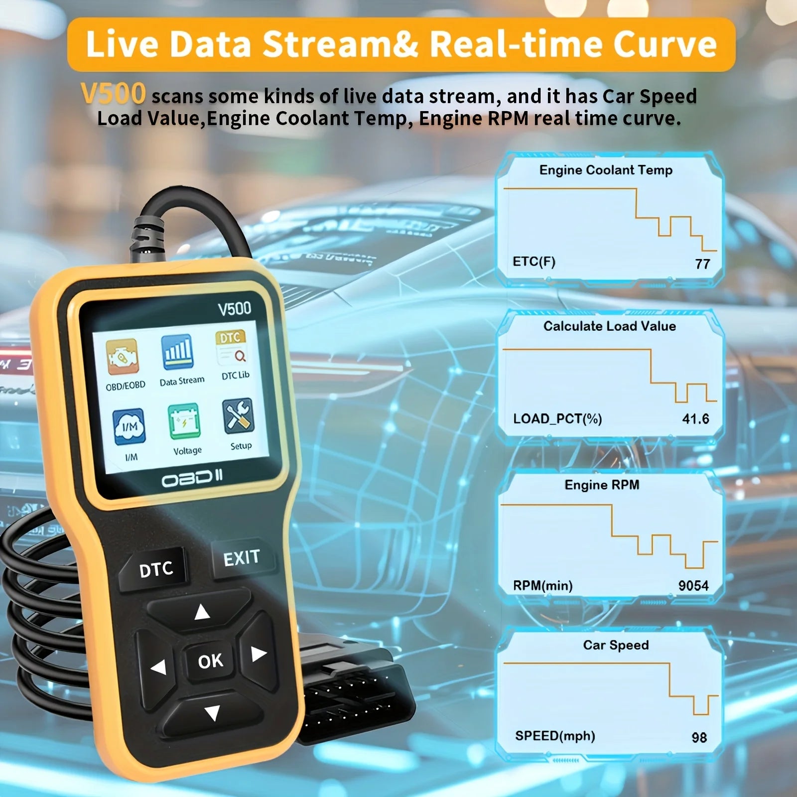 OBD2 Diagnostic Tool – Fault Code Reader & Voltage Tester V500 Peaceful Pleasures Health and Wellness