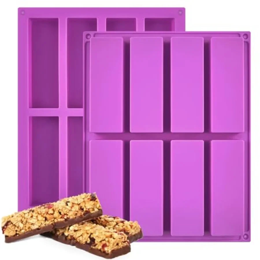 8 Cavity Rectangle Silicone Molds for Baking Baking Tools Peaceful Pleasures Health and Wellness United States