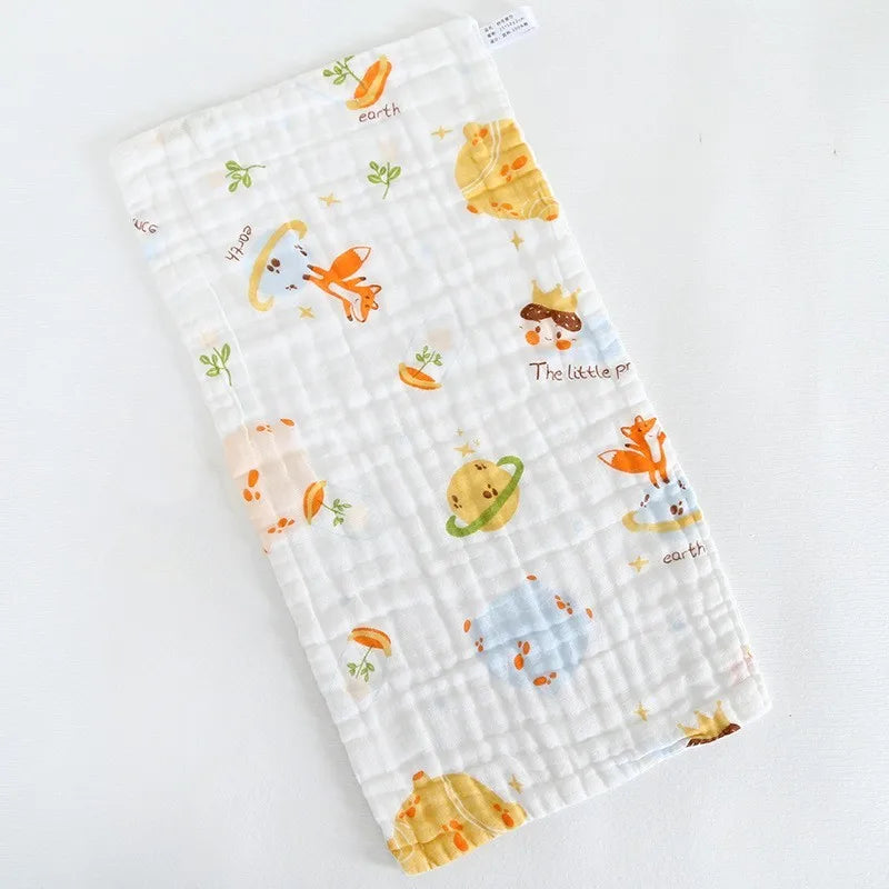 Baby 6-Layer Gauze Cotton Face Towel | Cartoon Handkerchief