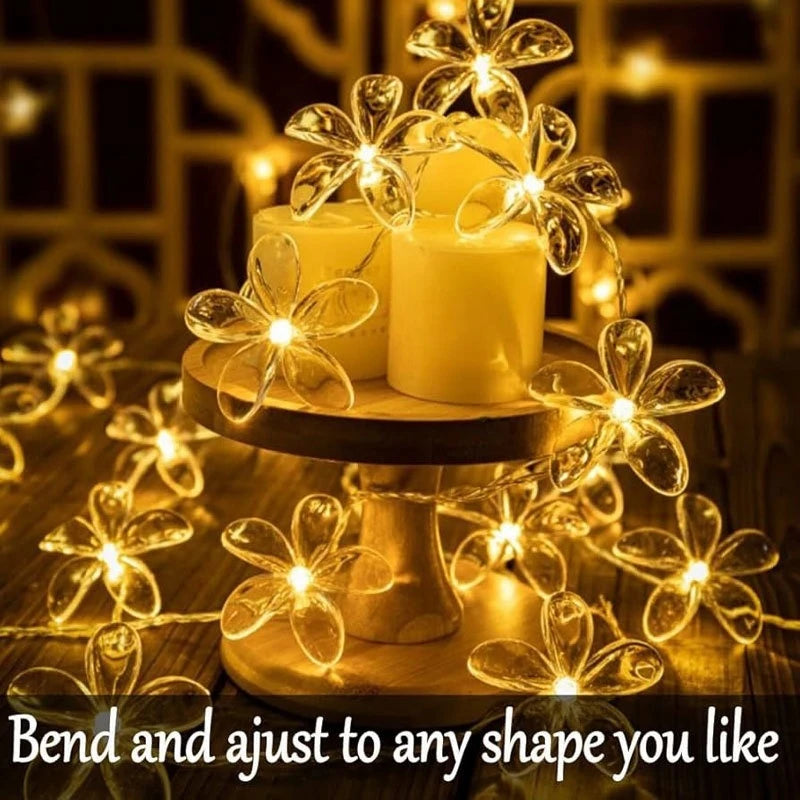 Cherry Blossom LED Fairy String Lights – Battery Powered Décor
