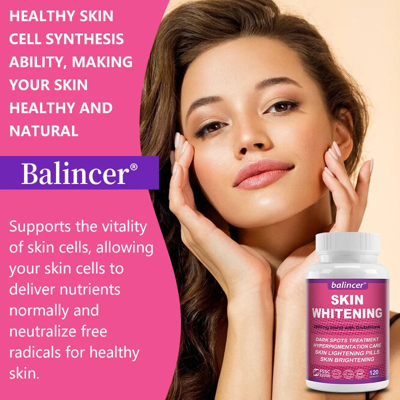 Glutathione + Collagen + Vitamin C Capsules - 2000mcg Skin Whitening, Anti-Aging & Antioxidant, Hair Skin Nails Joint Support Peaceful Pleasures Health and Wellness