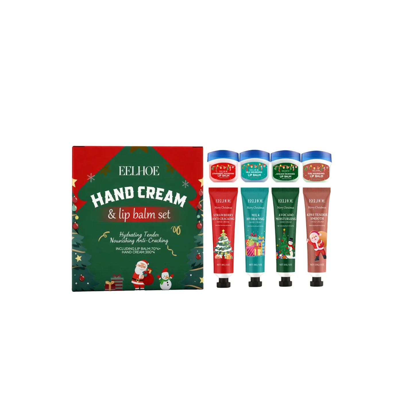 Eelhoe 8-Piece Hand Cream & Lip Balm Christmas Gift Set