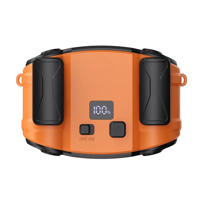 Waist Clip Fan Portable Mini Hanging Neck Fan USB Rechargeable Fan Small Outdoor Camping Sports Waist Fan with Power Bank LED Li Peaceful Pleasures Health and Wellness as show