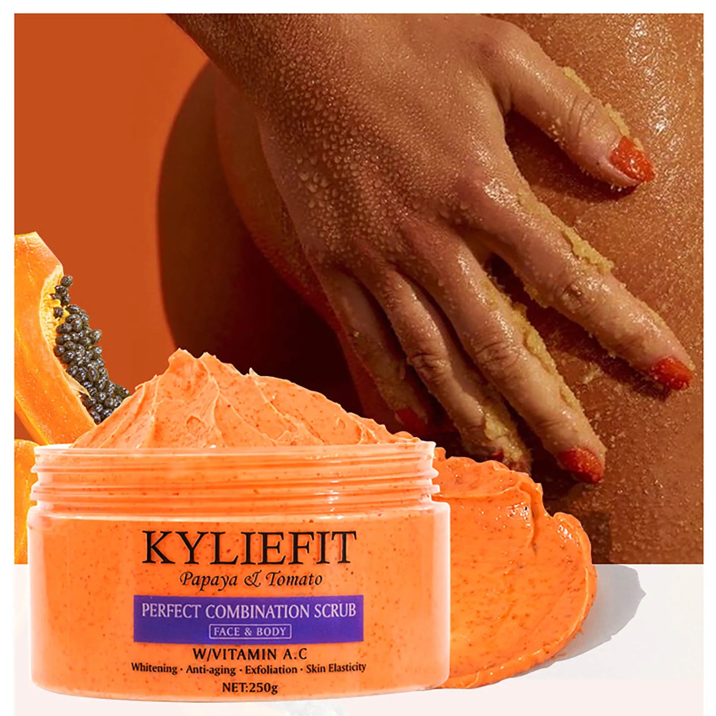 AILKE Papaya & Tomato Brightening Exfoliating Scrub 250g