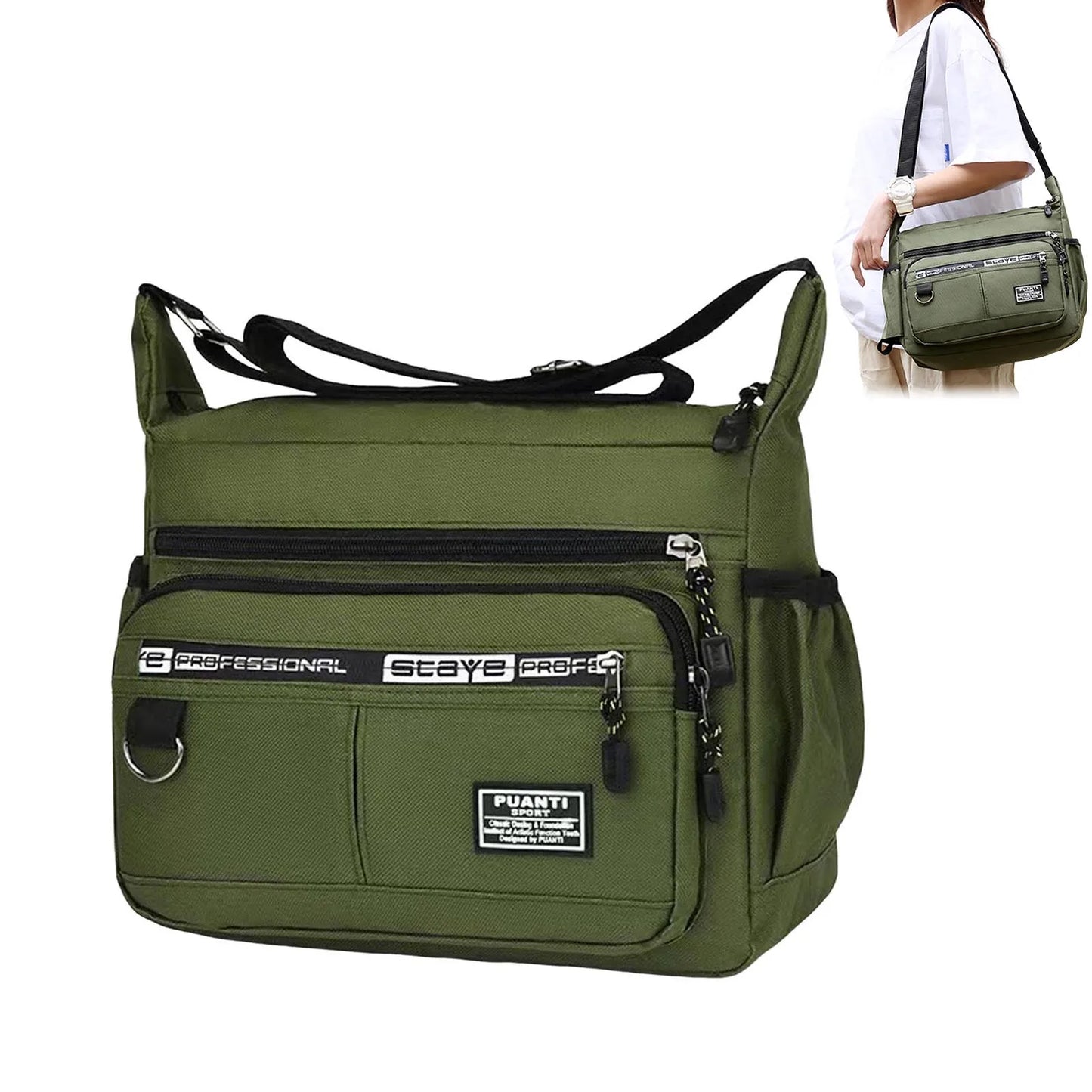 Men's Large Capacity Sling Shoulder Bag | Multi-Pocket Oxford