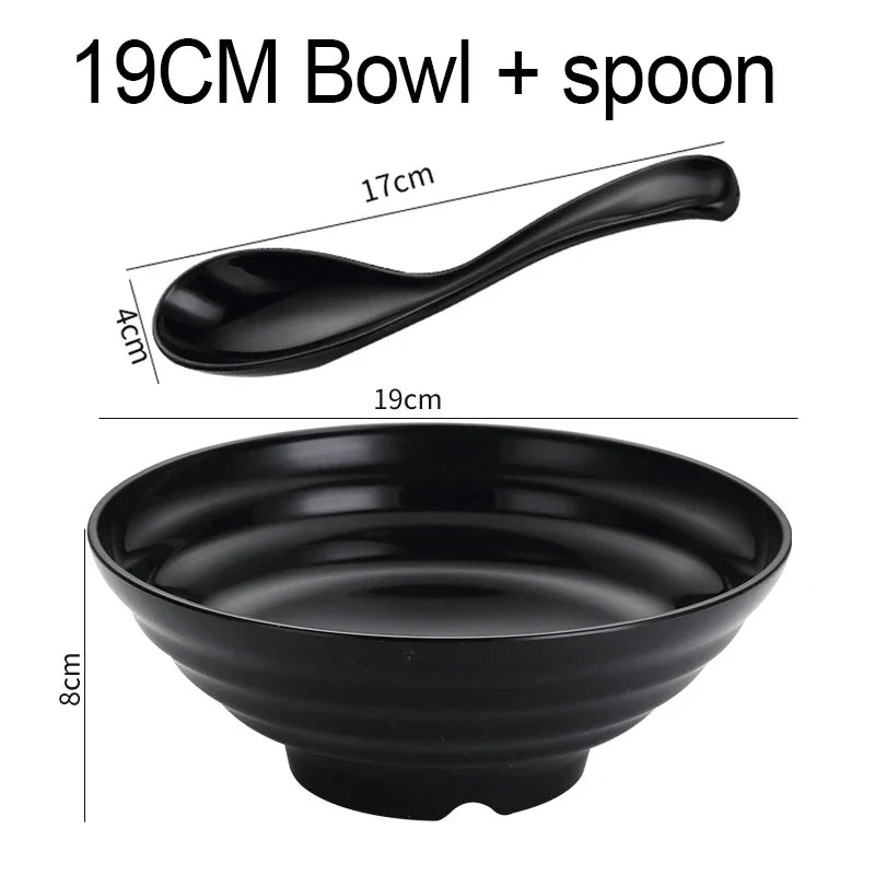 Thickened Plastic Ramen Bowl – Anti-Slip & Large Capacity