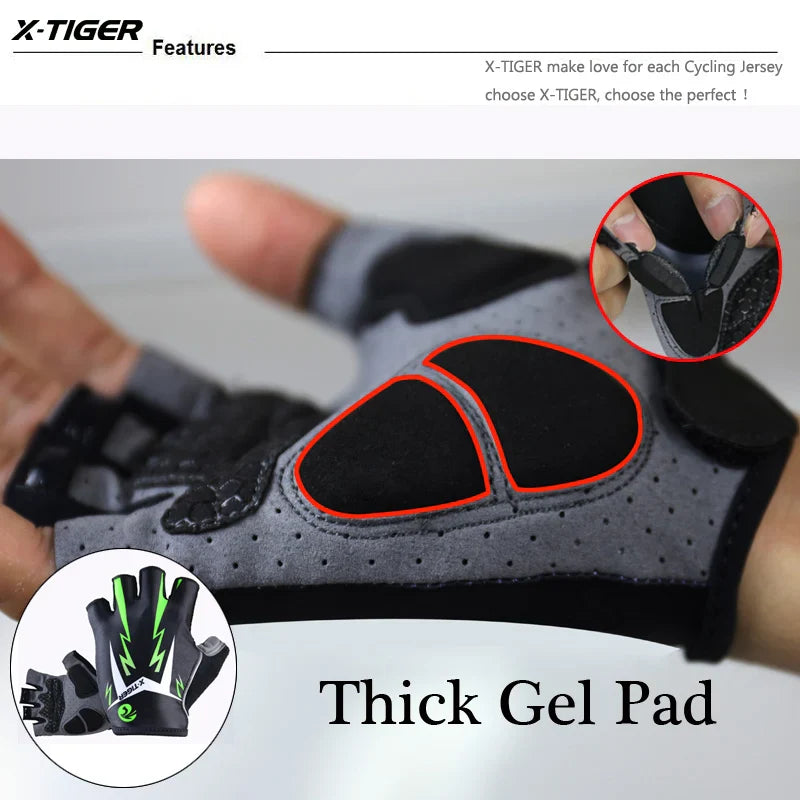 X-TIGER Half Finger Cycling Gloves – MTB, Gym & Riding