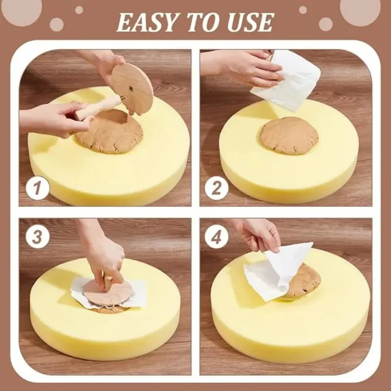 Pottery Table Runner Round Sponge for Pottery Ceramics Clay Comfortable Design Elastic Painting Drawing Sponge Crafts Tools Peaceful Pleasures Health and Wellness