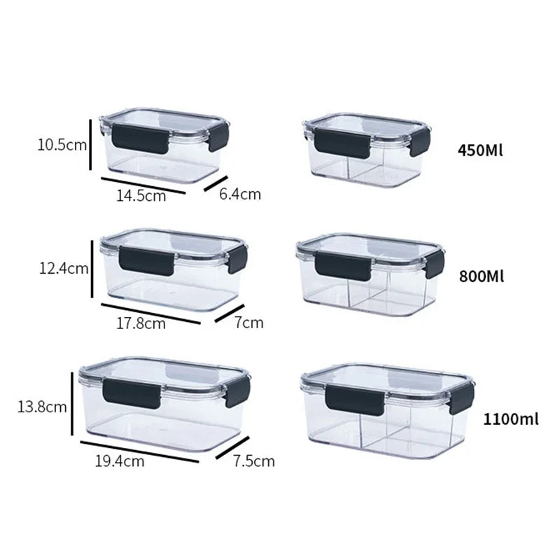 Portable Lunch Box for Kids School Microwave Transparent Bento Box with Compartments Salad Fruit Food Sealed Jar Container Box Peaceful Pleasures Health and Wellness
