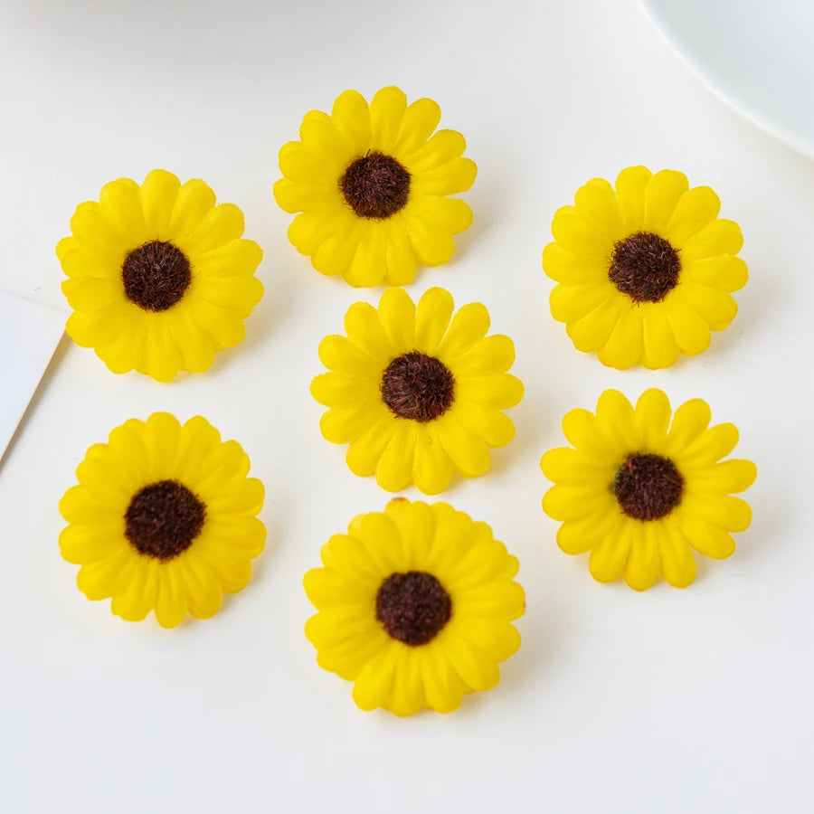 Artificial Silk Sunflowers 50/100pcs – Crafts, Wedding & Home Decor