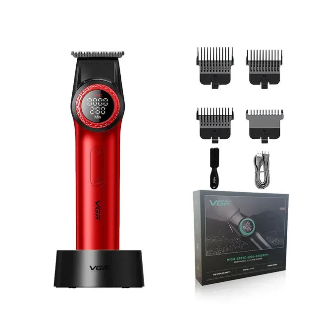 VGR Hair Trimmer Professional USB Hair Clipper Rechargeable Cordless Haircut LED DISPLAY Electric BLDC Motor Trimmer for V-977 Peaceful Pleasures Health and Wellness USB 2