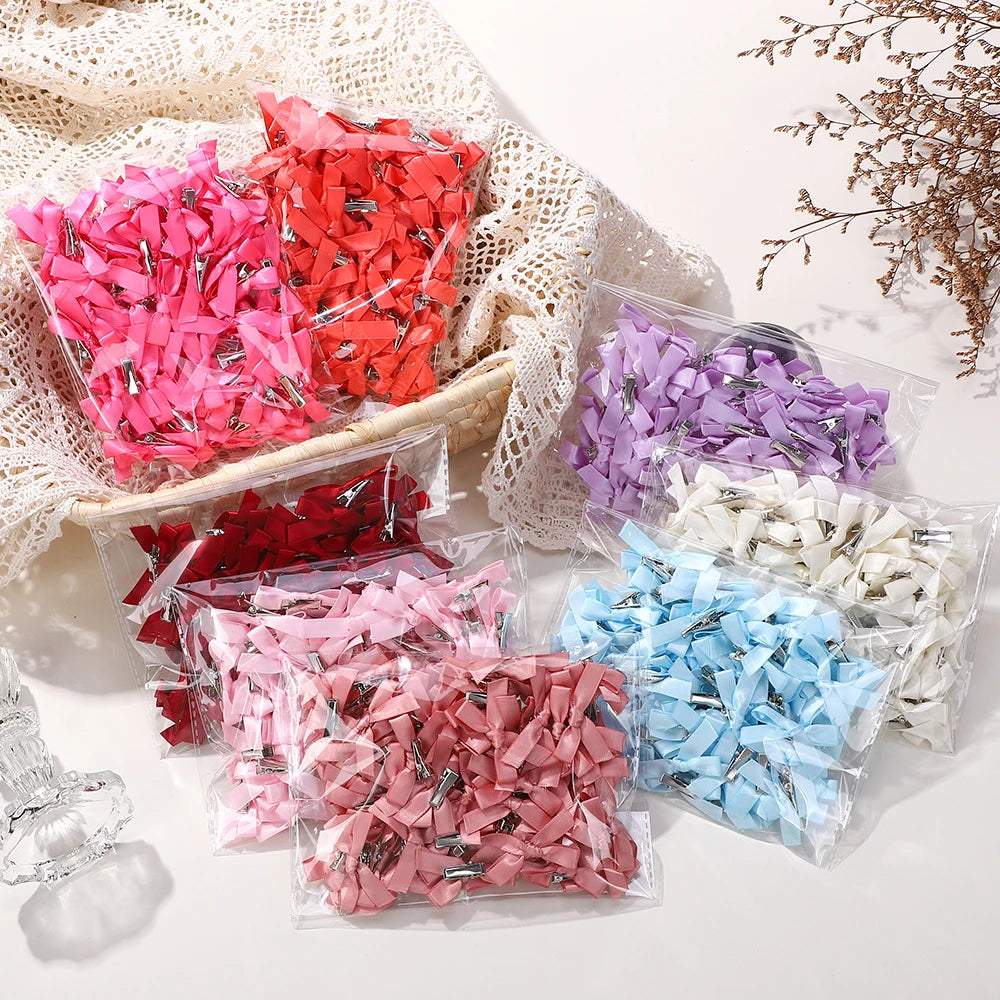 4 8 Girls Bows Mini Hair Clips Metal Hairpin Headwear Barrette