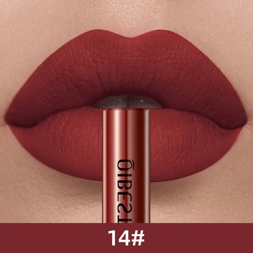 24 Colors Long Lasting Matte Nude Liquid Lipstick Waterproof Non-stick Cup Sexy Nude Red Brown Lip Gloss Lips Makeup Cosmetics Peaceful Pleasures Health and Wellness 14