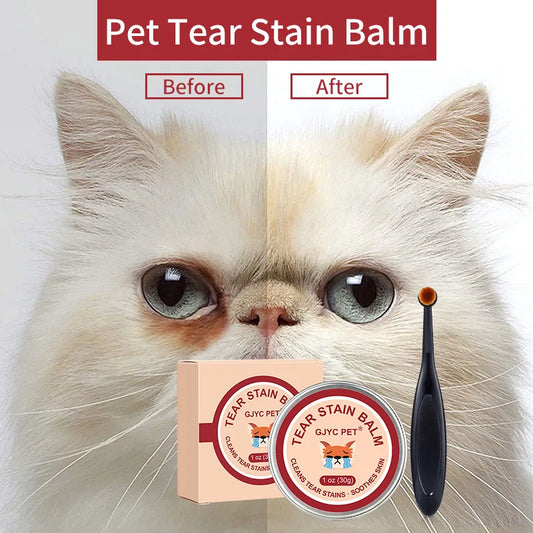 Natural Gentle Tear Stain Balm With Brush Tear Stain Remover Reduces Eye Marks Prevents Pigmentation For Dogs Cats Peaceful Pleasures Health and Wellness