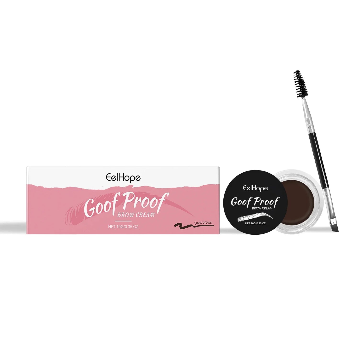 Eelhope Waterproof Eyebrow Tint Cream | Double-Ended Brush