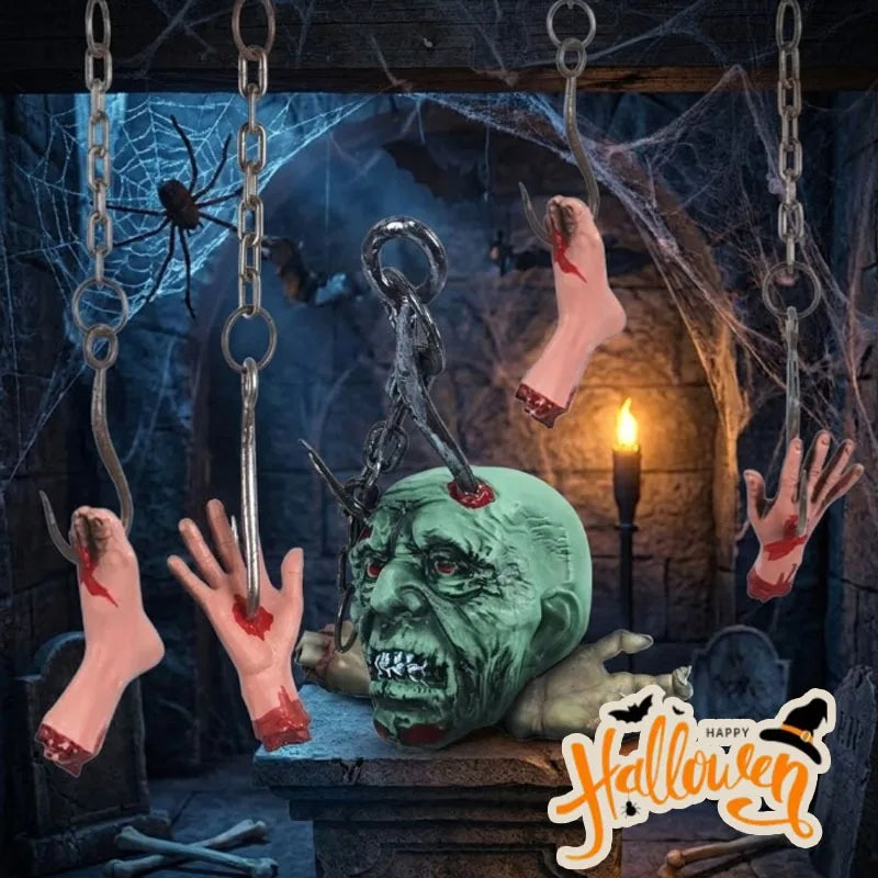Halloween Iron Chain Hook Horror Props – Haunted House Decor