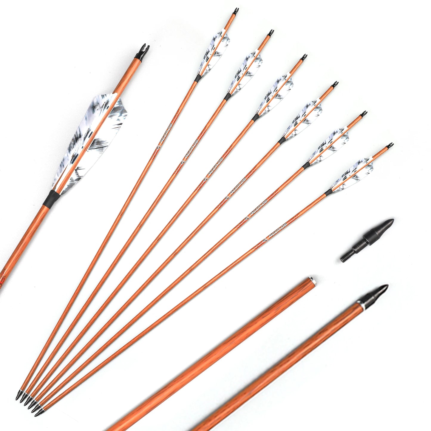 6 Wood Skin Carbon Arrows ID6 2 Spine 350 400 450 500 600 700 4 Real