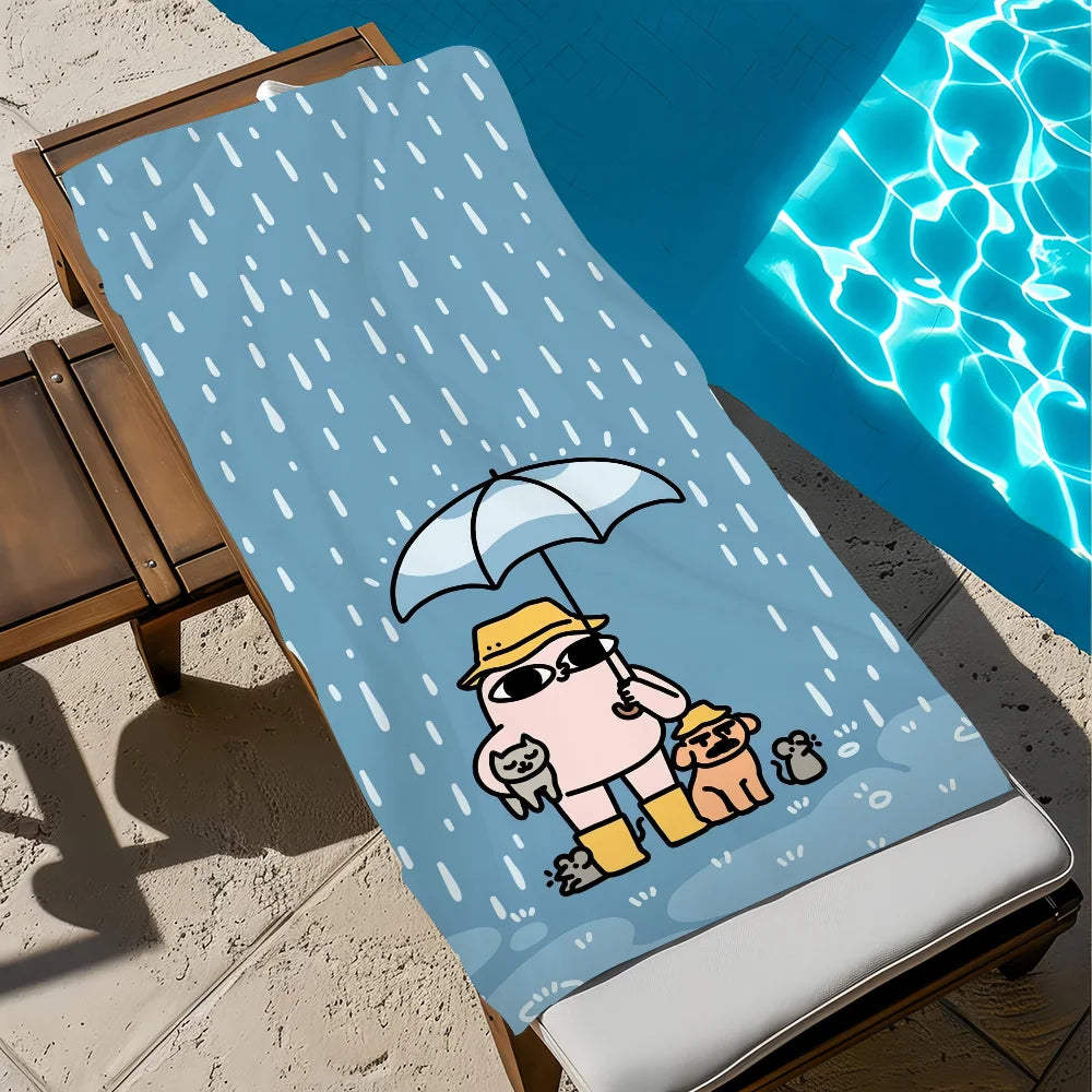 Cartoon Quick-Dry Beach Towel | Soft Pool & Travel Towel