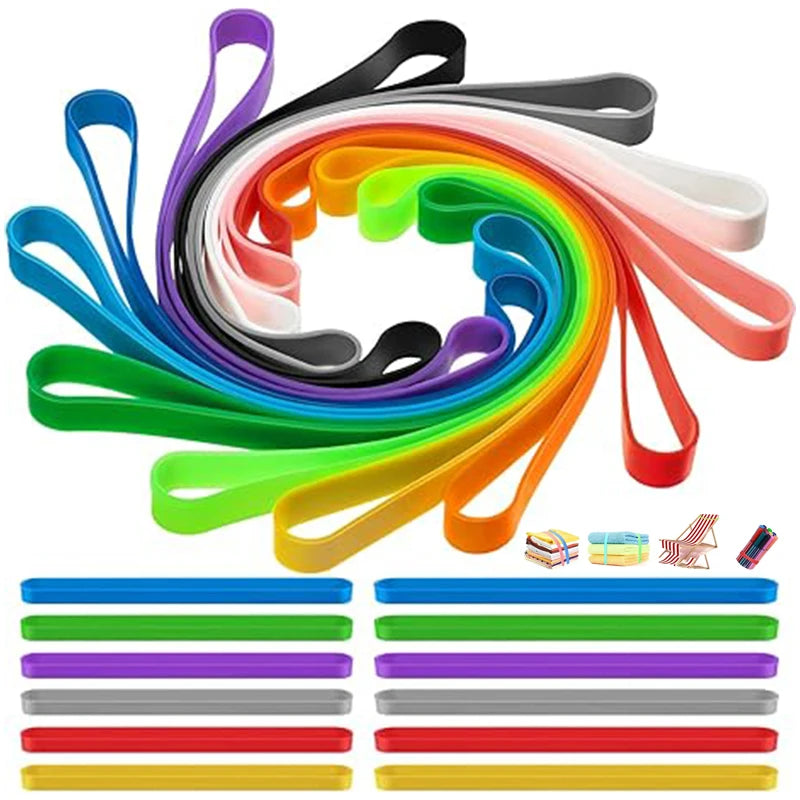 Silicone Elastic Bands for Planners, Books & Bags – 6/12 Pack