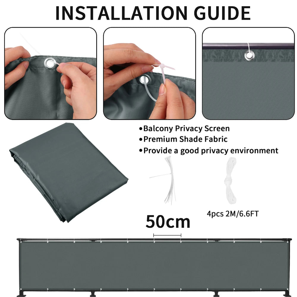Outdoor Privacy Screen Fence Sunshade Net | Balcony Garden