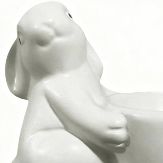Resin Bunny Egg Cup Holder | Boiled Egg & Jewelry Stand Decorative Egg Cup Peaceful Pleasures Health and Wellness