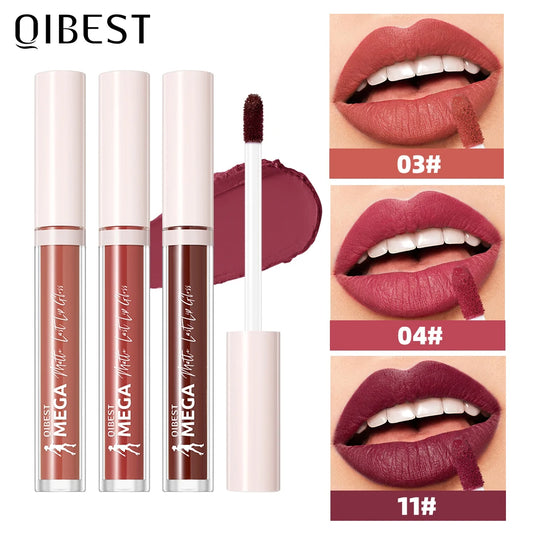 QIBEST 24 Colors Nude Matte Lip Gloss Waterproof Long-lasting Liquid Lipstick Purple Lip Stain Tint Makeup Lip Glaze Cosmetics Peaceful Pleasures Health and Wellness