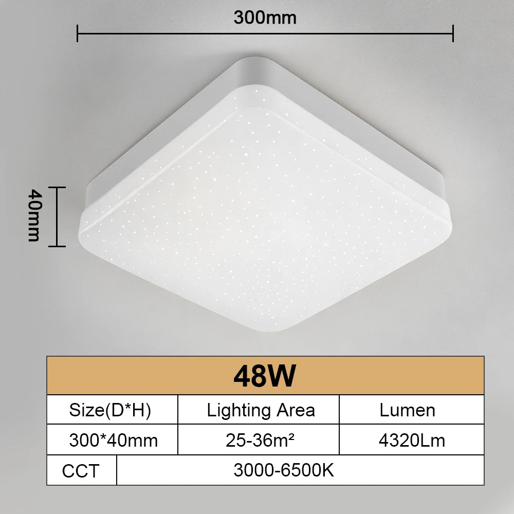 Square LED Panel Ceiling Light 18W–48W | Modern Minimalist