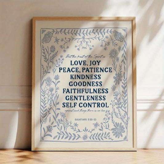 Christian Bible Scripture Canvas Wall Art – Blue & Cream Peace Scripture Canvas Print Peaceful Pleasures Health and Wellness G4723 40x50cm Unframed