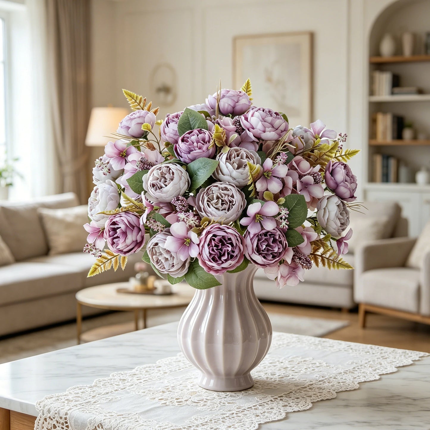 Artificial Silk Peony Bouquet | Wedding & Home Floral Decor