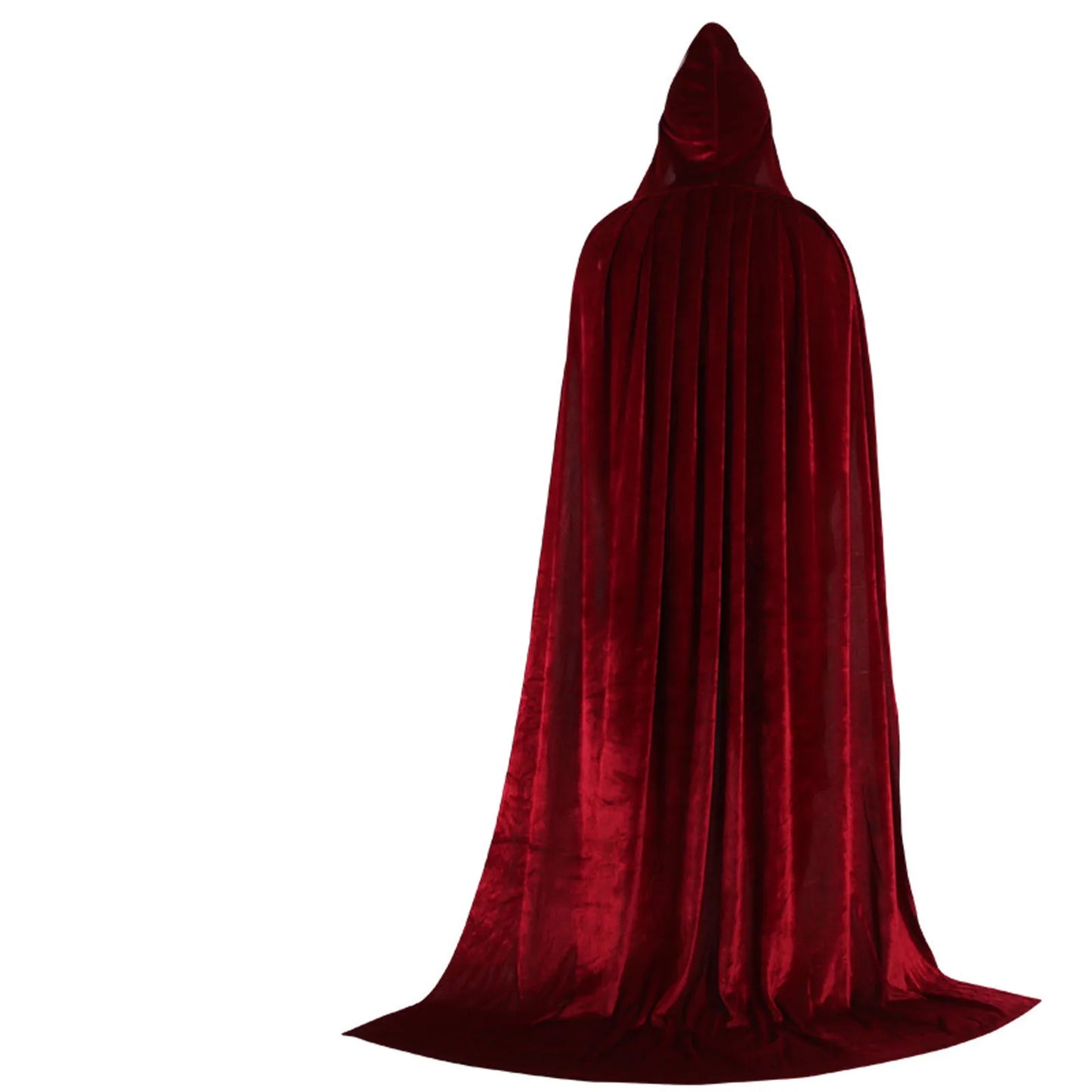 Hood Cloak Cosplay Medieval Long Cape Halloween Party Women Men Adult Long Mage Witchcraft Wicca Robe Conceal Gown Reenactment Peaceful Pleasures Health and Wellness Wine 90