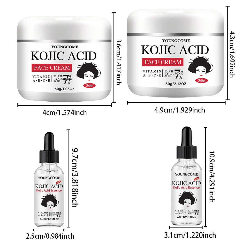 Kojic Acid Serum & Cream Bundle – Dark Spots & Brightening Brightening Skincare Bundle Peaceful Pleasures Health and Wellness
