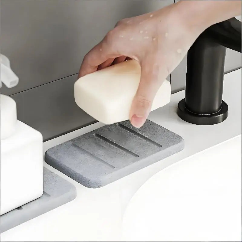 Diatomite Soap Dish – Quick-Dry Absorbent Bathroom Holder Soap Dish Peaceful Pleasures Health and Wellness
