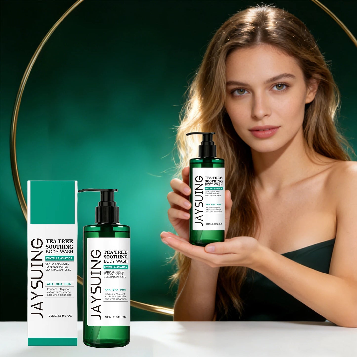 Centella Tea Tree Body Wash Deep Clean Refresh Cool Soothe Sensitive Nourish Calm Skin Discomfort Repair Skin Barrier Shower Gel Peaceful Pleasures Health and Wellness